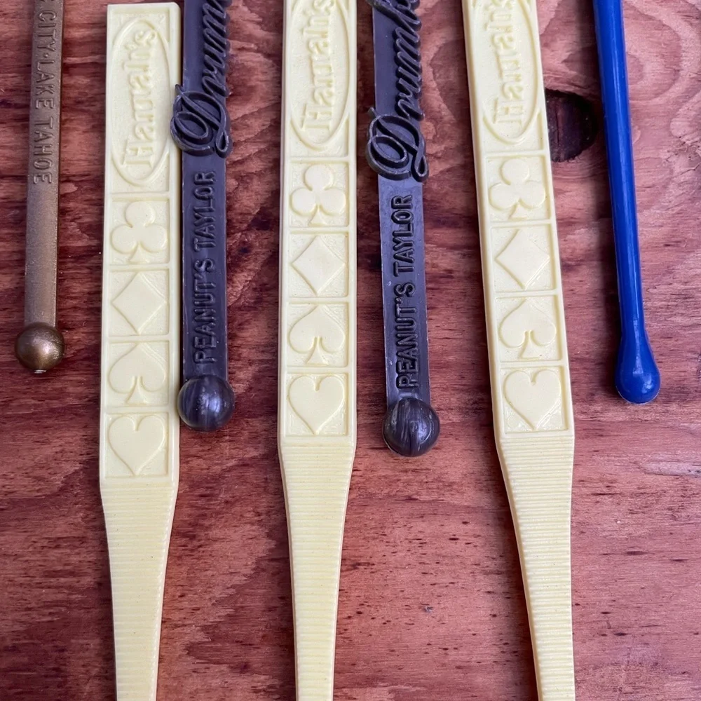 Vintage Swizzle Sticks Drink Stirrers LOT OF 27 PIECES Casinos Bars Resorts